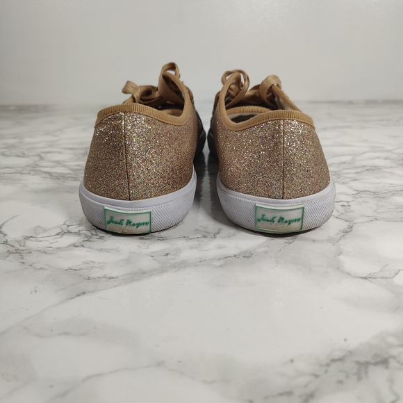 Jack Rogers Carter Gold Glitter Sneakers Size 8 - Picture 4 of 8